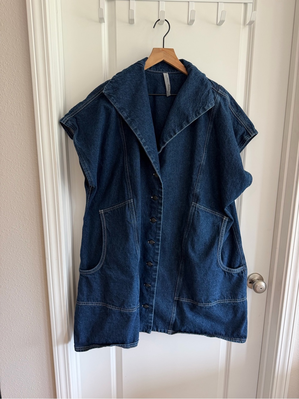 Cynthia Ashby Denim Shirt Dress sz 2 M Lg XL Oversized Lagenlook Boho Casual
